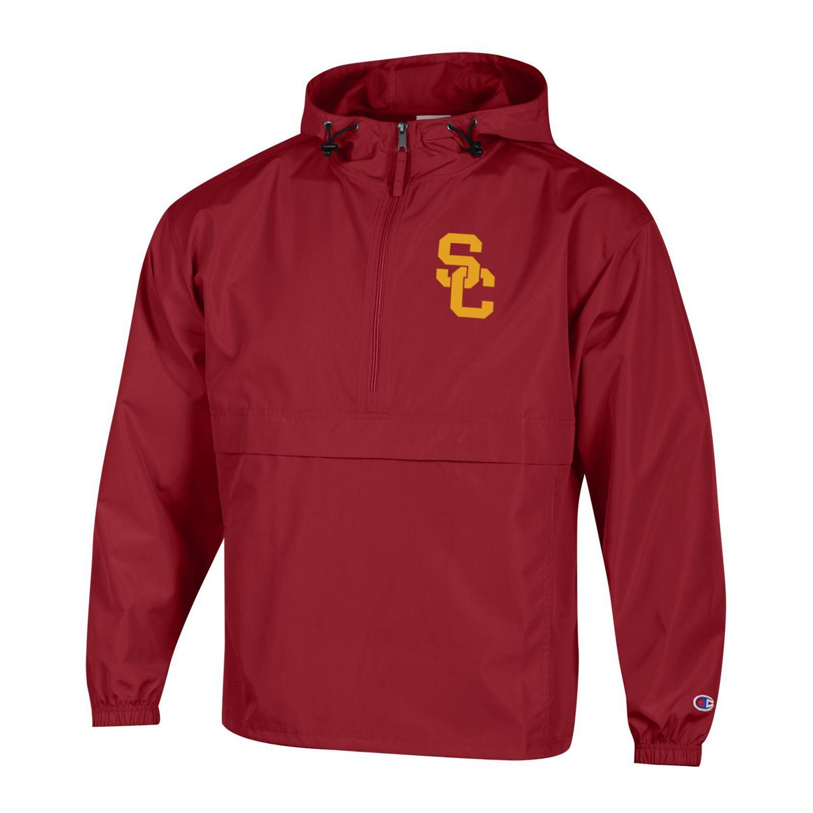 USC Trojans Men s Champion Cardinal SC Interlock Packable Jacket USC Bookstores
